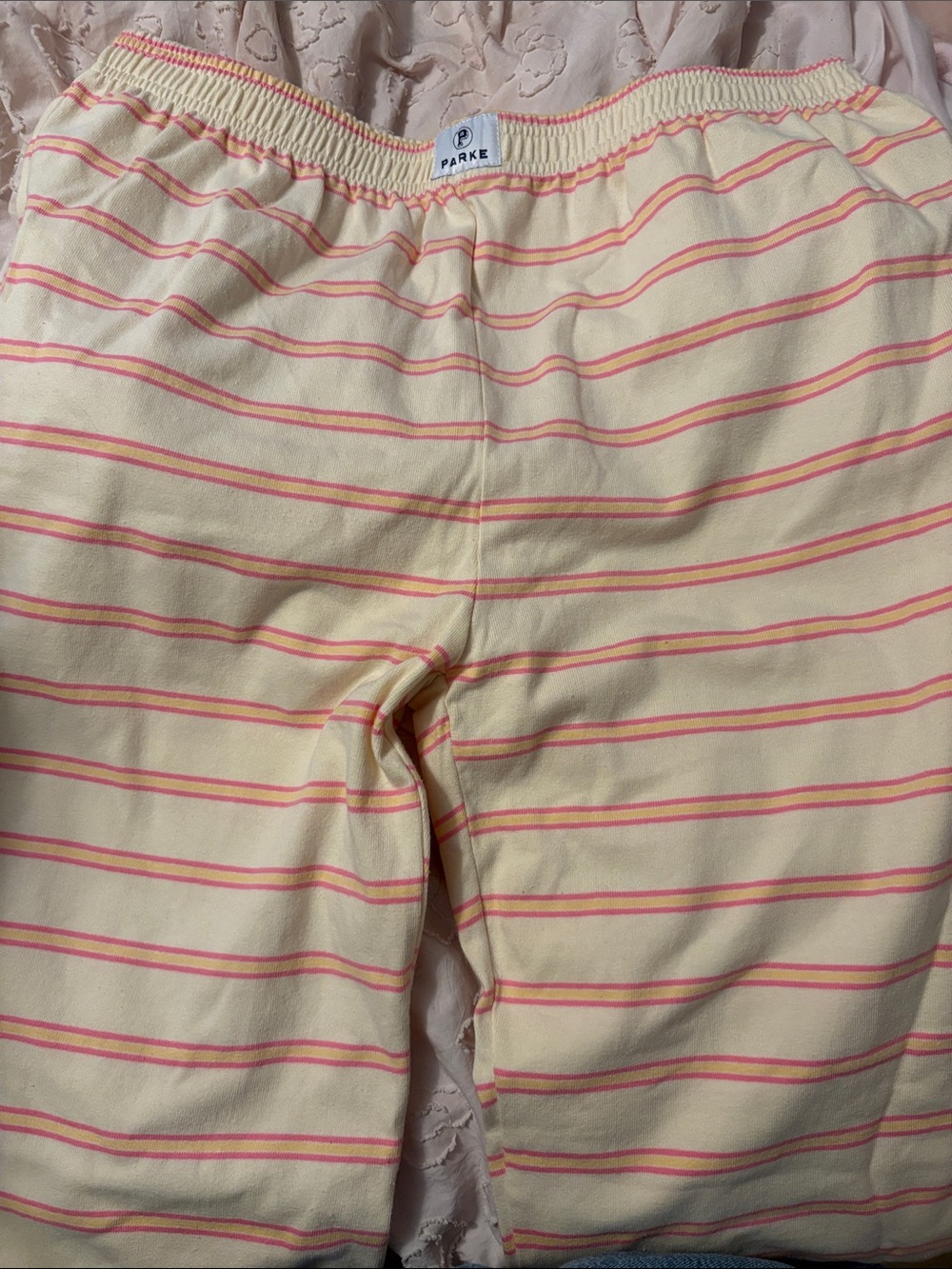 PARKE Summerland Yellow and Pink Striped Sweats